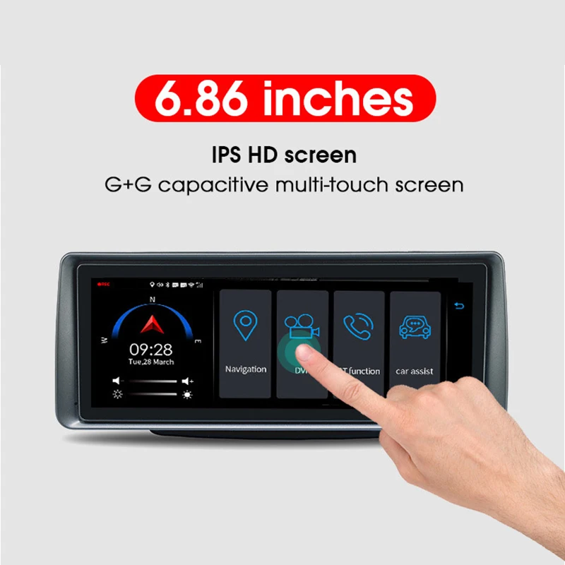 6,86 дюймов 4G Автомобильный видеорегистратор Android 5.1Gps навигация Wifi Hd 1080P видеорегистратор видеомагнитофон телефон приложение удаленный монитор