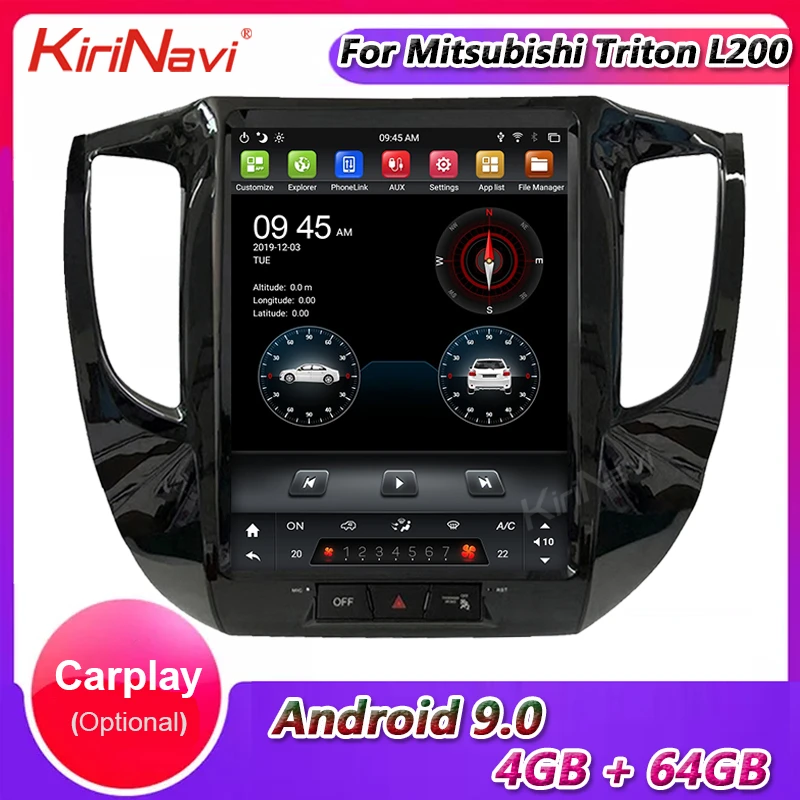 KiriNavi Telsa стиль вертикальный экран 12 1 &quotAndroid 9 0 автомобильное радио для Mitsubishi Triton