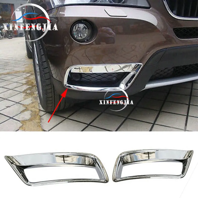 Подходит для BMW X3 F25 11-14 2 шт Хромированная передняя нижняя противотуманная фара крышка отделка