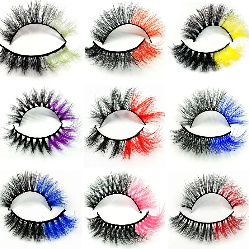 

Hot Color False Eyelashes, Natural, Soft, Red, Green, Blue and Yellow Multicolor, Rainbow, Stage, The Whole Pair of Eyelashes.