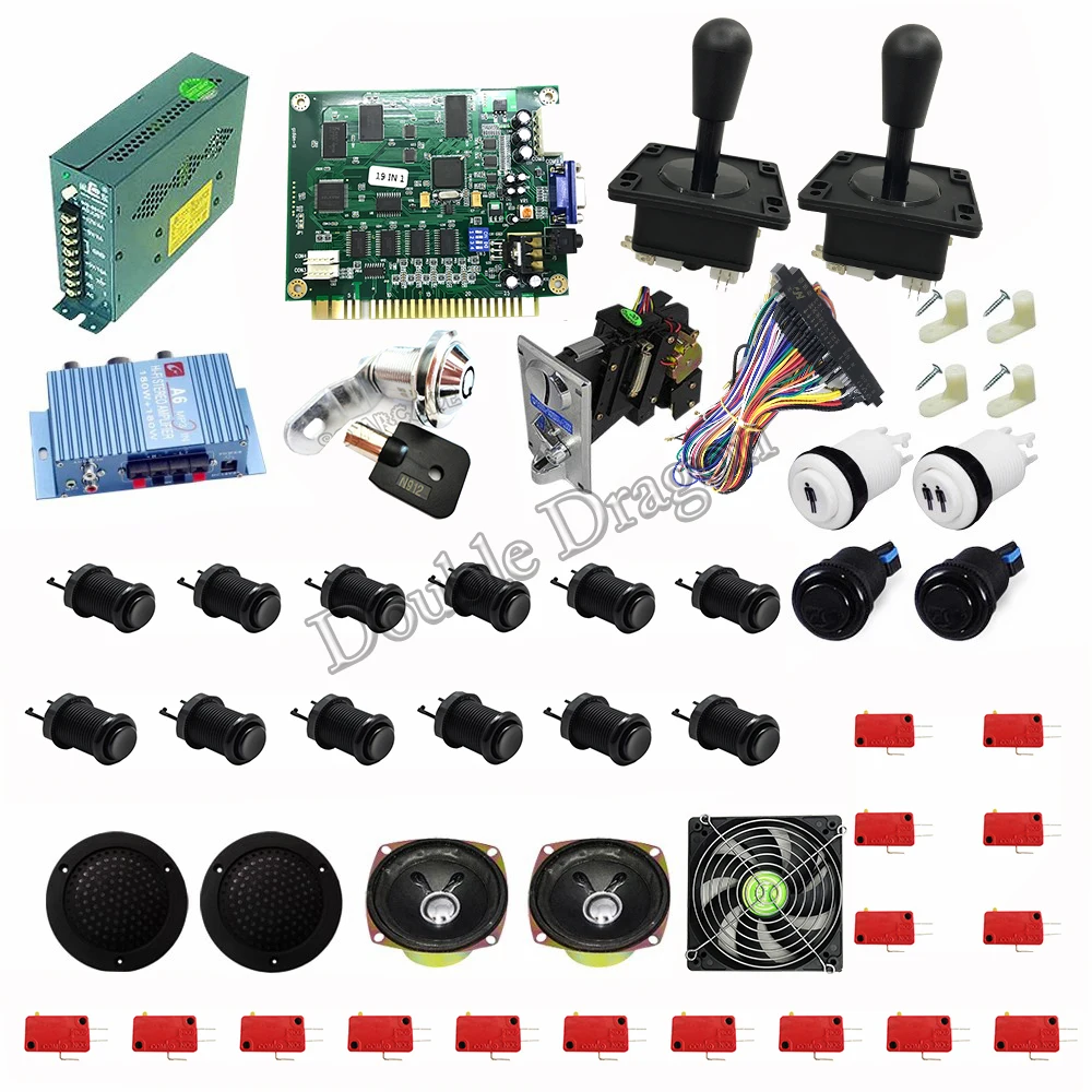 US $689.85 5 pcs new diy arcade parts bundles kit with joystick jamma multi game board 19 in 1 CGA amp VGA monitor for building game machine
