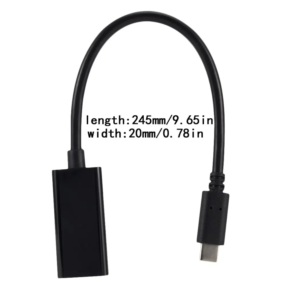 Черный тип-c USB 3,1 кабель адаптер для мужчин и женщин 1080P USB-C видео конвертер для ПК для Macbook