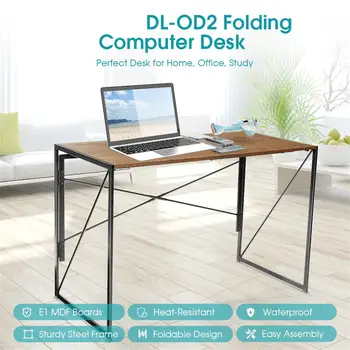 

Foldable Office Desk Computer Table Writing Table Fladable Design Easy Assemable X shape Structure Standing Desk for Home Office