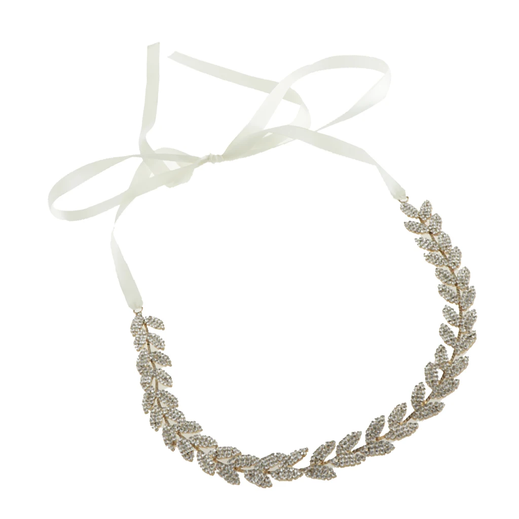 Crystal Gold Leaf Satin Bridal Sash Wedding Belt for Bride Bridesmaid, Gifts