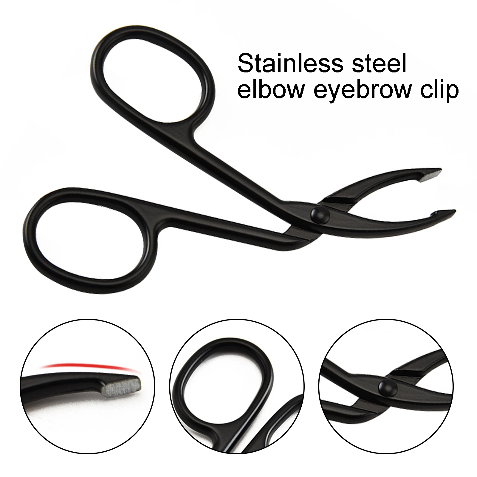 Eyebrow Tweezers Stainless Steel Elbow Eyebrow Pliers Clip Scissors Tweezers