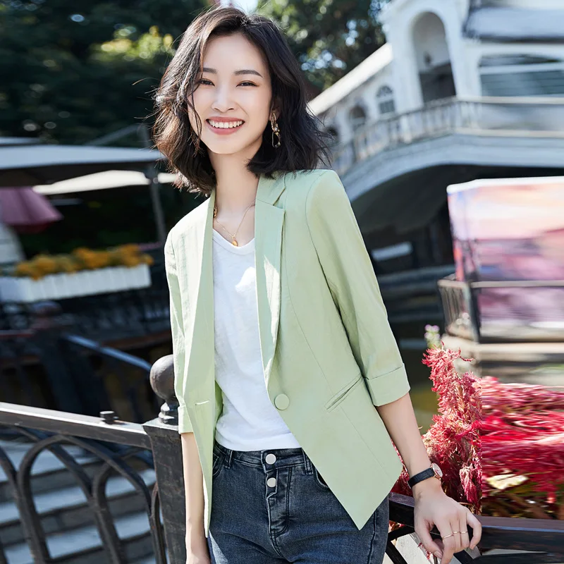 

Red Small Suit Coat Women's 2020 Spring And Summer New Style Korean-style Fashion Slim Fit Short White Online Celebrity Leisure
