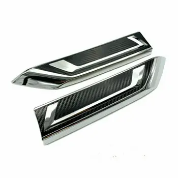 

Carbon Fiber For Toyota Rav4 2019 Carbon Fiber & Chrome Front Grille Stripes Cover Trim 2pcs Exterior Mouldings Trims