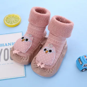 

For Children Hot Autumn Winter Kids Baby Socks Girls Boys Fashion Cute Cartoon Slippers Toddler Non-Slip Cotton Warm Floor Socks