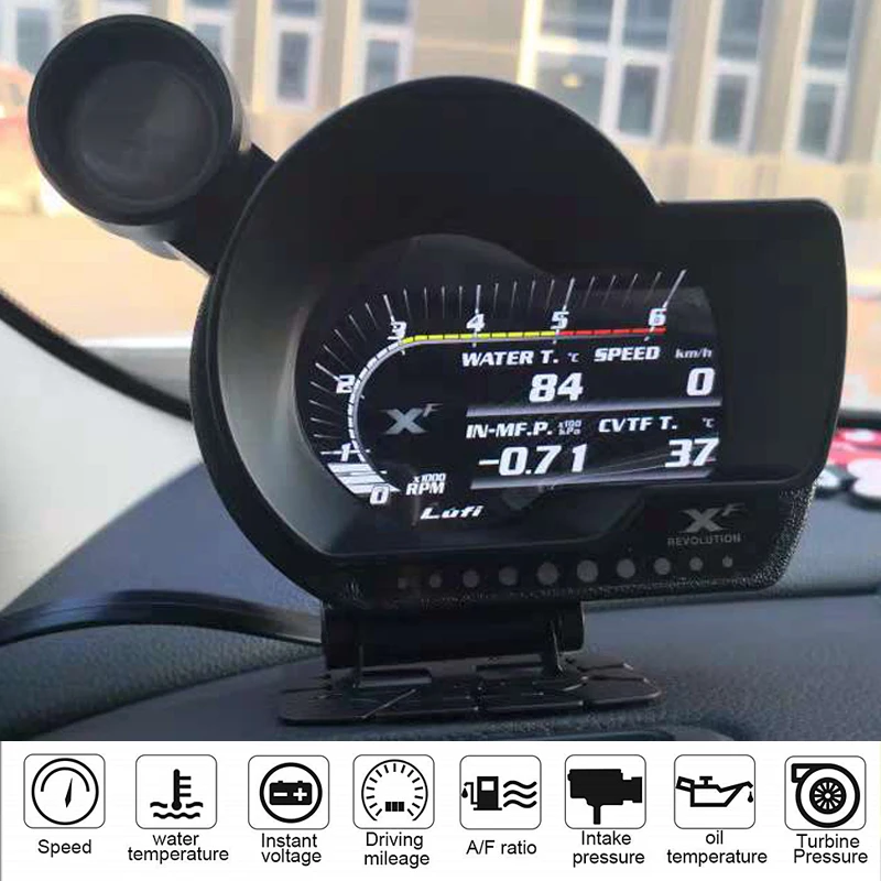 Lufi Xf Obd2 Digital Turbo Boost Oil Pressure Water Temperature Gauge