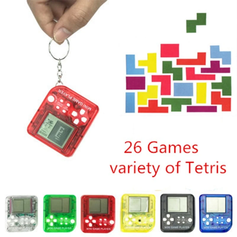 

New EDC 26in1 Tetris Portable Handheld Game Console Toys Anti-stress Keychain 634F