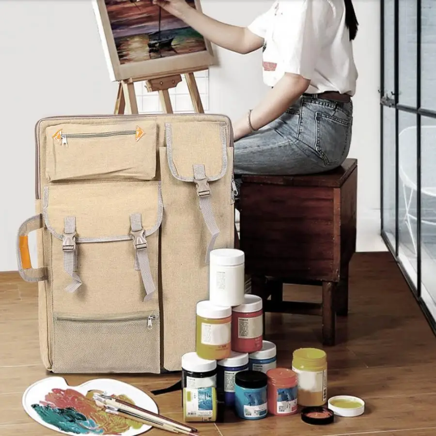 Color 3 Canva многофункциональный большой художественный мешок Открытый водонепроницаемый эскизная доска сумка художественная поставка 66x50 см - Цвет: Color 3
