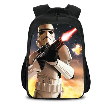 

16inch Star Wars School Bag The last Jedi Anime Darth Vader Yoda Backpacks Animal Boys Girls Teenager School Mochila Bolsa