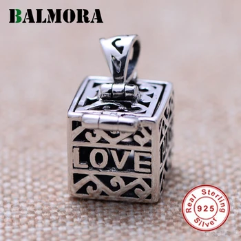

BALMORA 990 Pure Silver Box Charm Pendants for Women Men Couple Gift Love & Luck Pendant Jewelry Accessories Without Chain