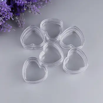 

8pcs Cosmetic Sifter Jar With Love Shape For Females Plastic Outdoor Container Pot Travelling Empty Transparent Portable 4g B5O1