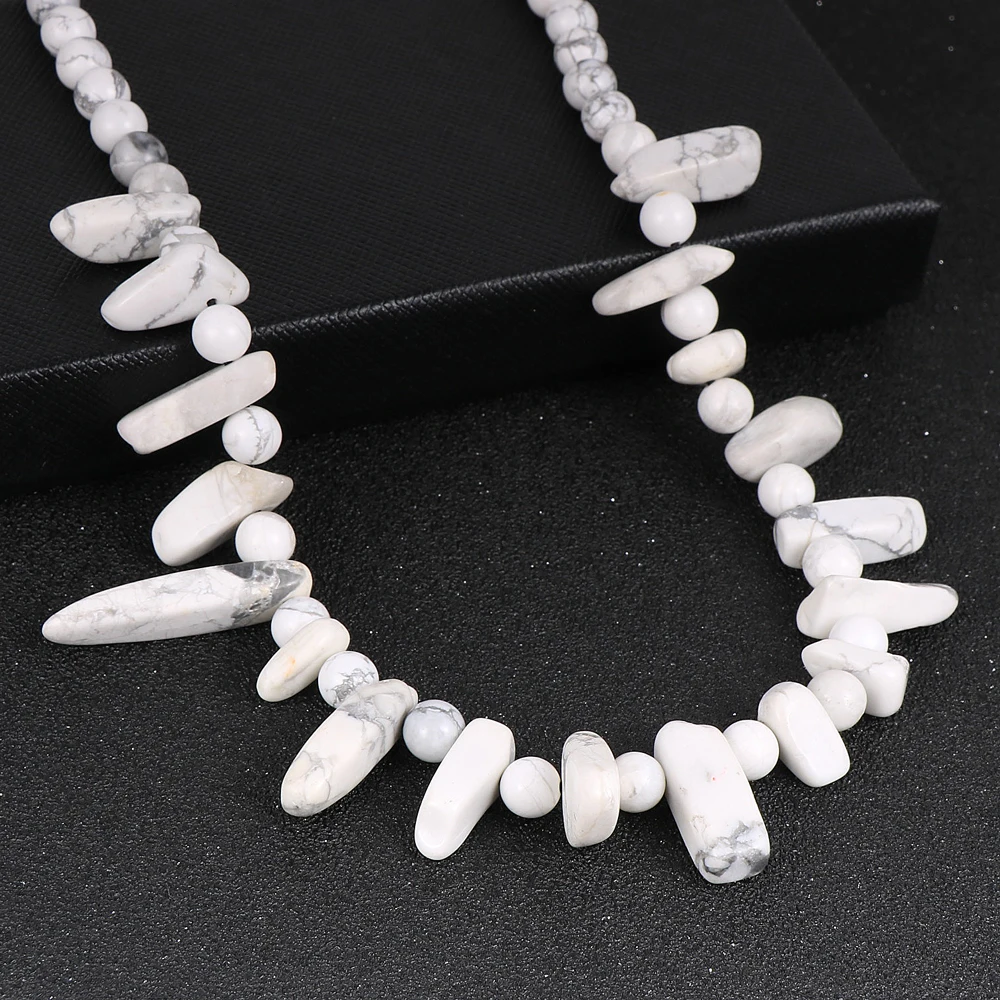 Women Natural Stone Amethysts India Onyx Lapis Lazuli Necklace Irregular Beaded Stand Stand Clavicle Chain Chokers Party Jewelry