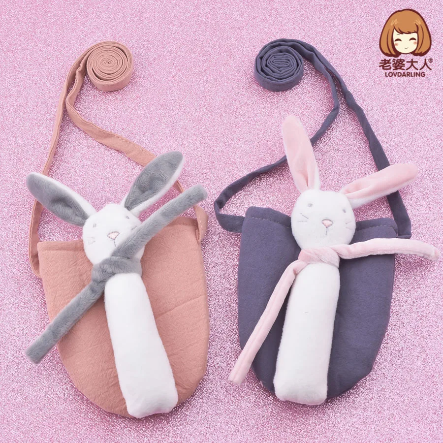

His Wife Handmade Japanese Korean Cute Cartoon Fabric Handmade Bunny Children's Bags Pannier Bag Mobile Phone Bag Purse