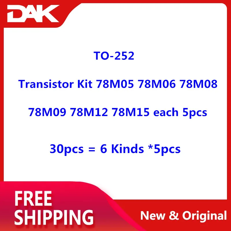 30 шт. = 6 видов* 5pcsTO-252 транзисторный комплект 78M05 78M06 78M08 78M09 78M12 78M15 каждые 5 шт - Цвет: TO-252