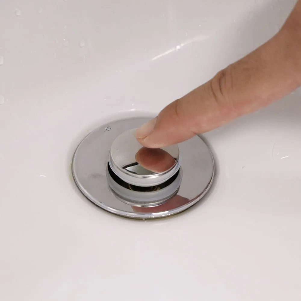 2* Stainless Steel Pop Up Bathroom Wash Basin Bounce Sink Drain Filter Strainer 