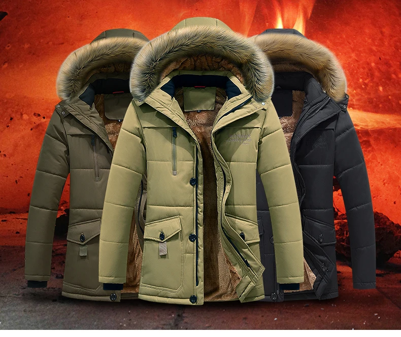 Новая мужская хлопковая теплая куртка, повседневное пальто среднего возраста для мужчин, хлопковое Стеганое пальто, Мужская зимняя толстая верхняя одежда, пальто для мужчин