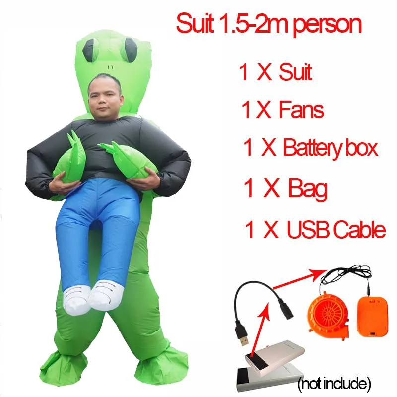 Ghost Inflatable Green Alien Costume Adult Skeleton Anime Fancy Dress Cosplay Grim Reaper Halloween Costumes For Women Man Kids (4)