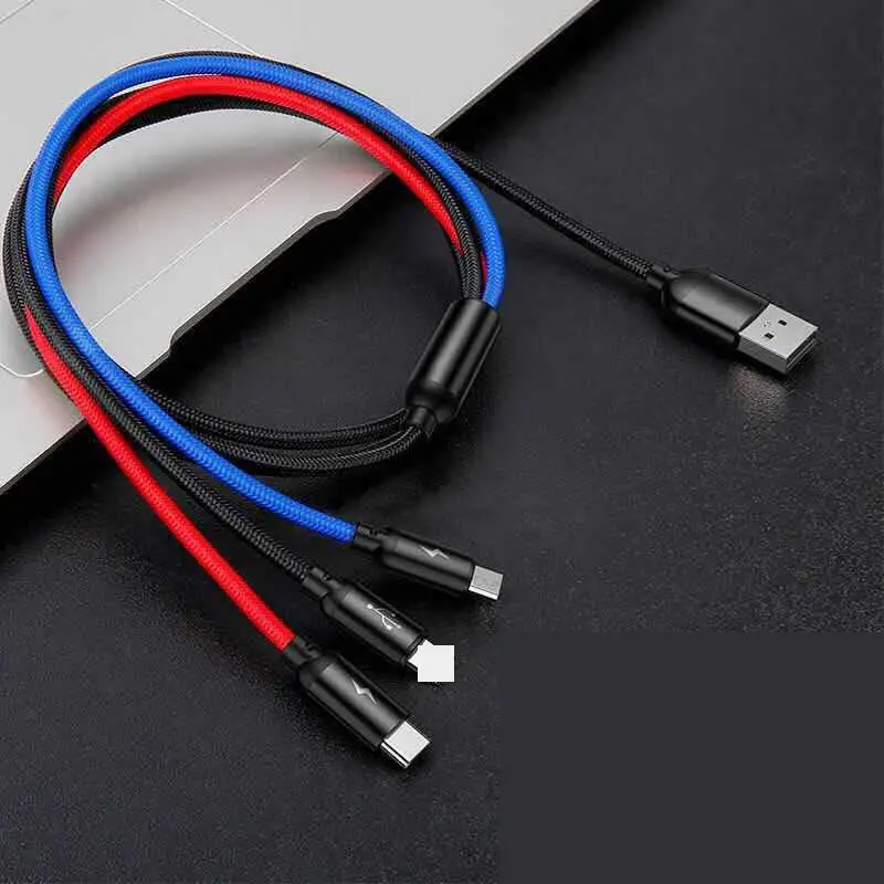 Для Android Huawei iphone type-c 3.5a Flash ChargeOne Drag Three Data Cable Extended In One Multi-function | Мобильные телефоны