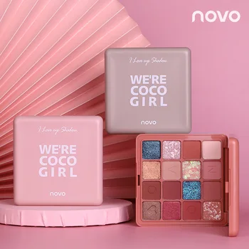 

Novo 16 Colors Shiny Eyeshadow makeup Palette Metallic Glitter Palette Long lasting Shimmer Pigmented Eyeshadow Cosme T1109