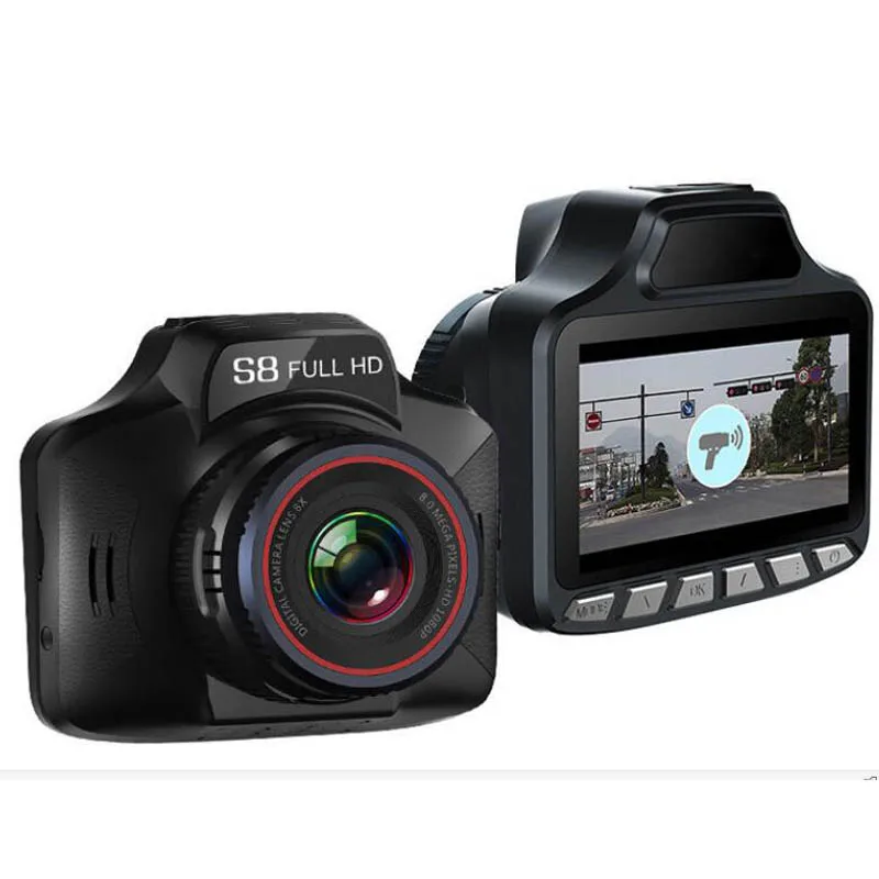 Автомобильный видеорегистратор S8 Ambarella 3 в 1 ЖК радар детектор GPS FHD 1296P дюймовый с