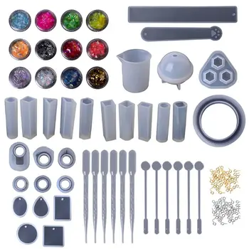 

1 Set Epoxy Resin Kit DIY Jewelry Making Tools Shiny Powder Cup Silicone Mold Necklace Pendant Ring Gifts Handmade Creative
