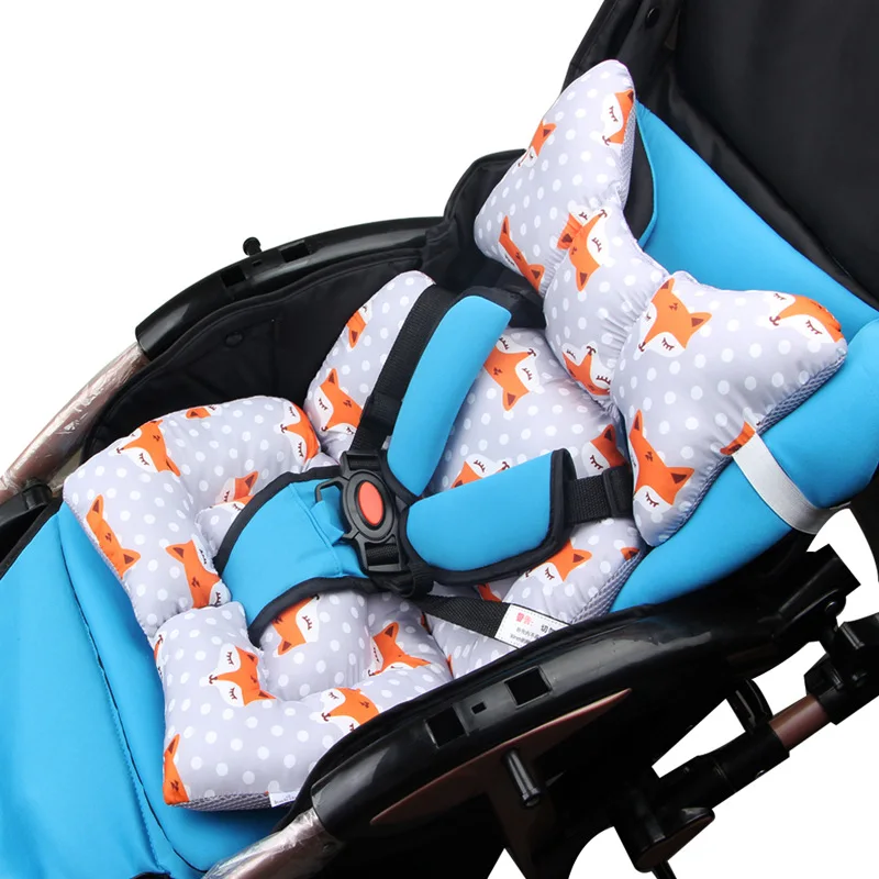 CYSINCOS Baby Stroller Seat Pad Cotton Soft Car Seat Cushion Infant Child Cart Mat Kids Carriage Pram Liner Trolley Accessories