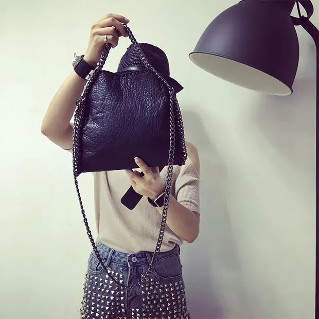 

WOMEN'S Bag 2017 New Style Trend WOMEN'S Bag Embossed Leather Shoulder Bag Chain Hand Bag Korean-style