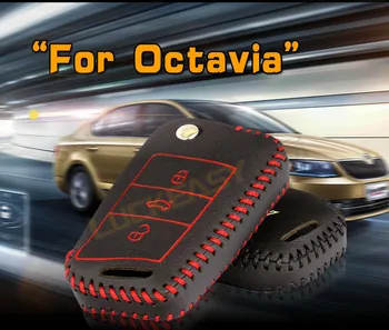 

LUCKEASY For SKODA Ocatavia 2016 2017 Car Key bag case wallet holder key cover