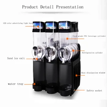 

3 tanks of Snow melting machine commercial slush machine beverage ice machine and frozen JuiceR 15L*3 1pc
