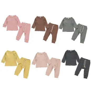

6 color Baby Boy Girl soft cotton Pajamas Clothes Set Sleepwear Nightwear Outfit for Newborn Infant Children Cloth Kid Clothing
