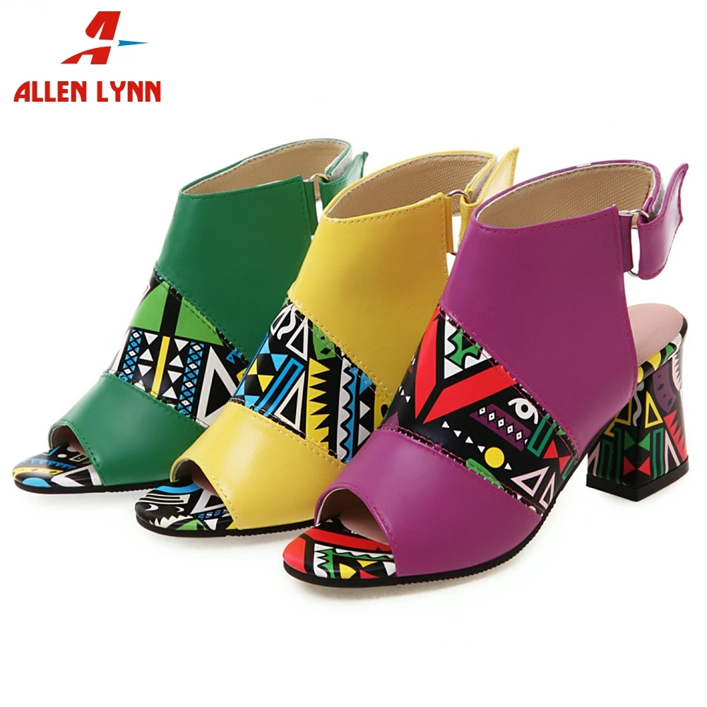 

ALLEN Ins Female 2020 Peep Toe Beach Shoes Woman Fashion Mixed Colors Sandals Women Casual Summer Sandals