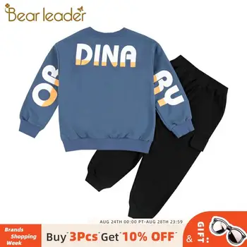 

Bear Leader 2020 New Autumn Fashion Style Active Outfits for Boys Letter Pattern Print Sweatshirt + Solid Overalls Pants Suits