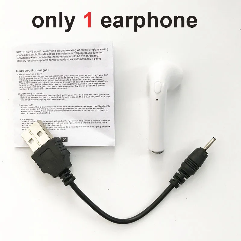 i7 single ear white i12 i11 TWS Wireless Stereo earbuds i18 i7s tws Bluetooth 5.0 Headset Sports Earphone for Iphone Android Huawei not i9s i10 i13 - Цвет: i7 single ear white