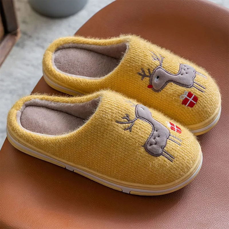 Women Shoes Knitting Warm Ladies Slippers Christmas Elk Winter Home Soft Comfortable Slipper Indoor Bedroom Female Footwear 2020