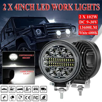 

2Pcs 12V 24V Round Led Work Lights 13600LM LED Spot Flood Beam Driving Light High Quality Waterproof Auto Lights Accessories