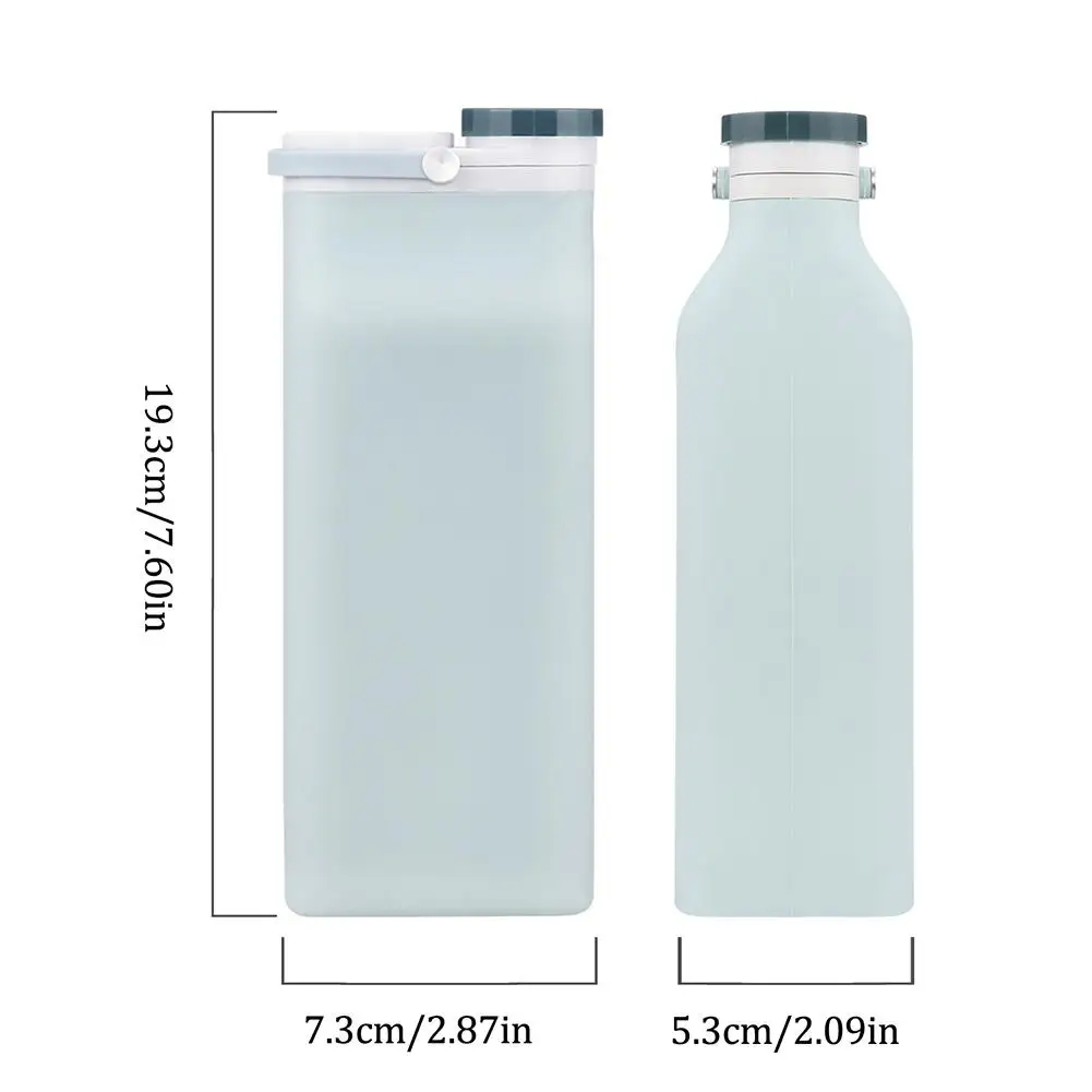 600ML Portable Milk Bottle with Lid Collapsible Drinking Water Bottle Large Capacity Outdoor Silicone Folding Water Bottle