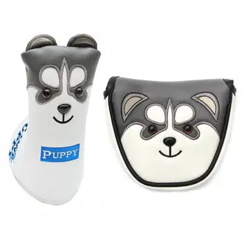 

New Golf Putter Headcover PU Leather Dustproof Lovely Husky Animal Head Cover For Putter
