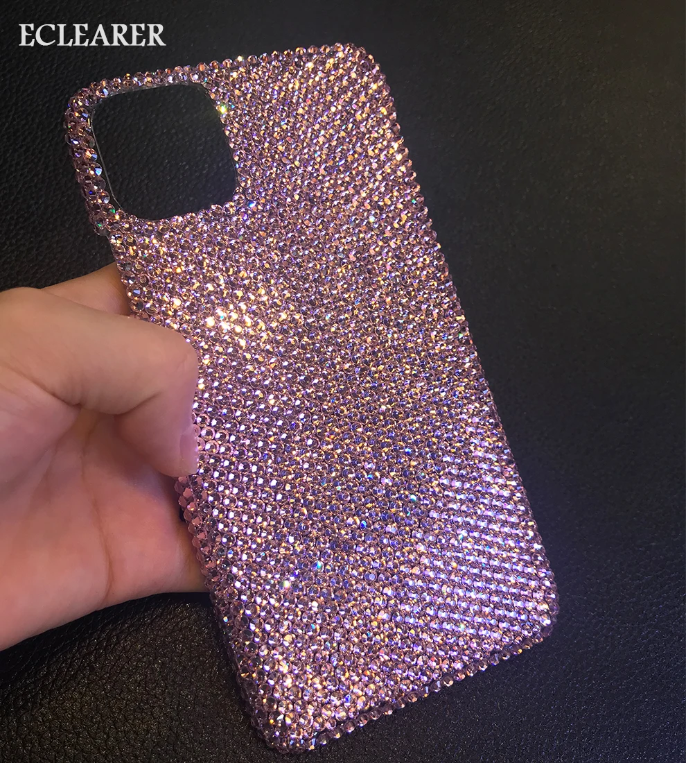 Чехол на заказ для Apple iPhone 11 Pro Max XS samsung Galaxy Note 10 S10 Plus, Роскошные блестящие стразы чехол