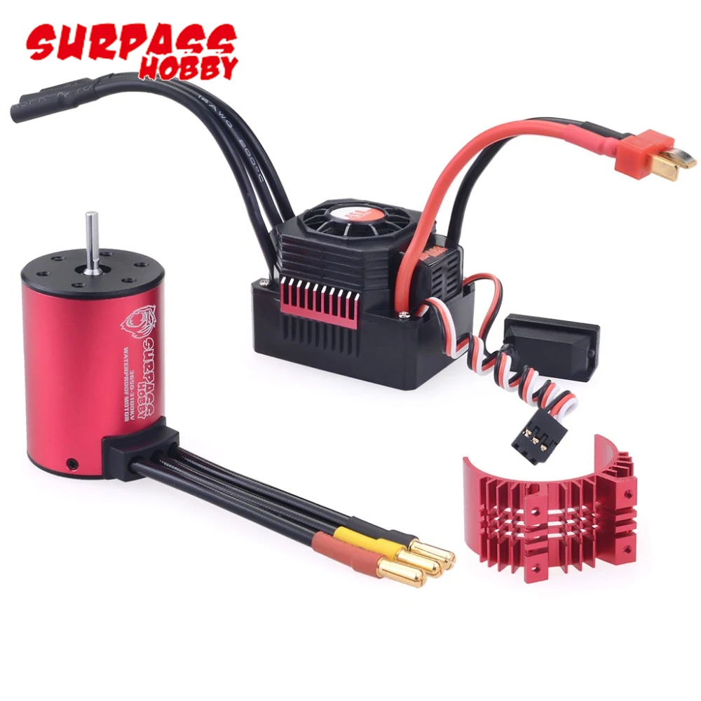 

Hot SURPASSHOBBY Waterproof Combo 3650 2300KV/3600KV Brushless Motor with 45A/60A Brushless ESC for RC 1/10 Car