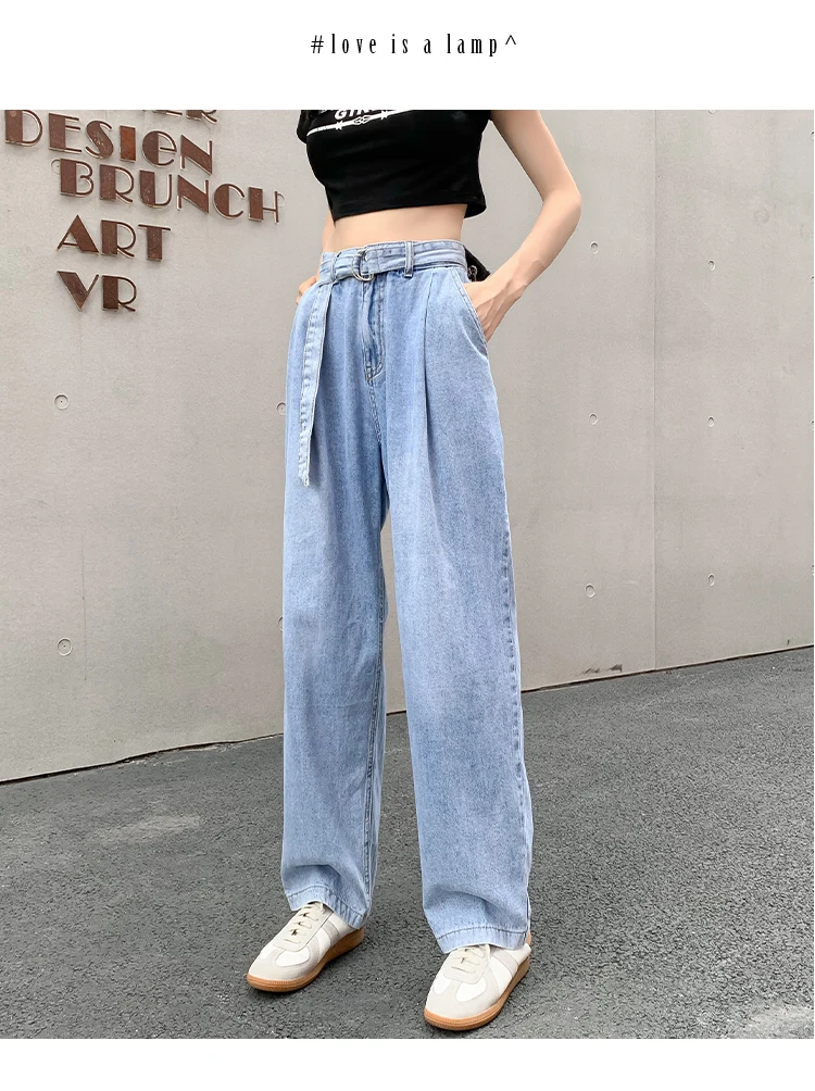 

2020 High Waist Jeans Women's Jeans Full Length Jeans Pants Slim trousers comfortable and commuting casual Light-colore