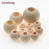 Laudsong 10-40mm Big Hole Natural Wooden Beads Round Ball Loose Spacer Beads For Jewelry Making DIY Bracelet NecklaceSsupply ► Photo 1/6