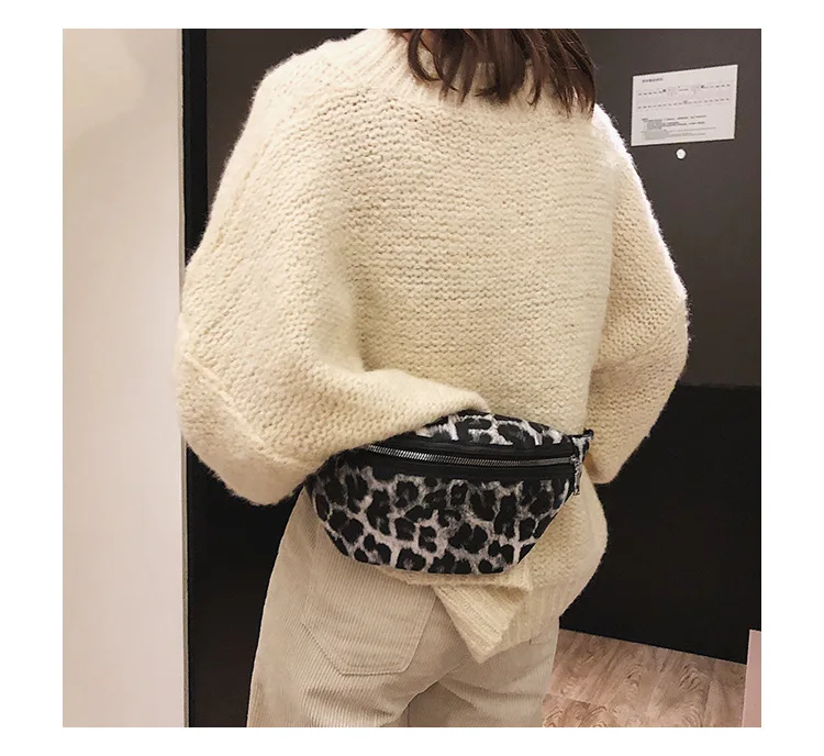 Нагрудная сумка 2019 Новая Европейская и американская мода Ретро Индивидуальность Леопардовый принт плюшевые Ins карманы женские Сумки