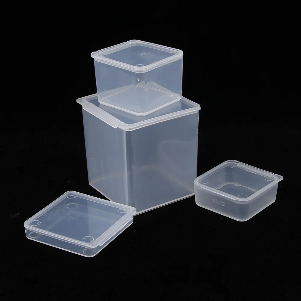 Transparent Plastic Storage Box Rectangular Square Packing Box Dustproof Strong Jewelry Storage Case Container Organizer