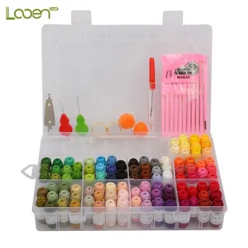 

100 Colors Embroidery Floss DIY Weave Mini Sewing Threads String Sewing Kits With Organizer Storage Box Sewing Accessories