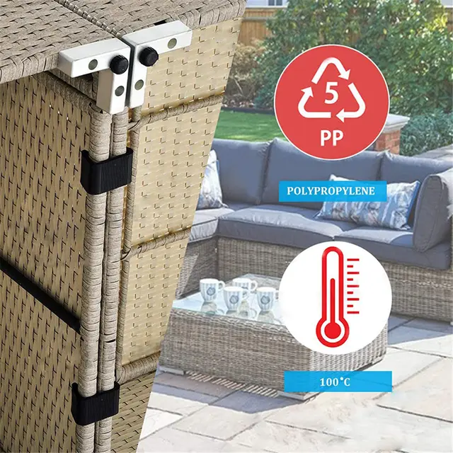 8PCS Outdoor Patio Wicker Furniture Clips Sectional Sofa Rattan