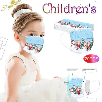 

Child Christmas Print Face Mask Disposable Protection Facemask Three-layer Breathable Masks Non-woven Ear Hook Masque Маска