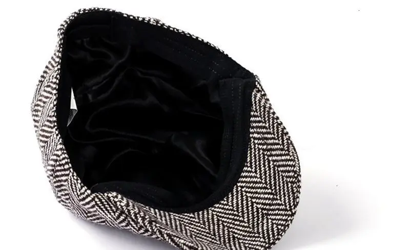 Male Winter Felt Ivy Caps Women Restore Plaid Wool Flat Caps Men Large Size Beret Hats 56-59cm 59-62cm